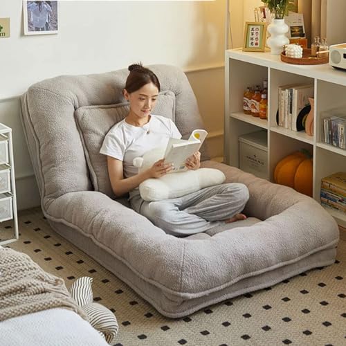 Fleece Liegesofa für Erwachsene und Haustiere | Faltbarer Balkon Schlafzimmer Sitzsack Bett mit 5-Gang-Unterstützungsverstellung Fleece Liegesofa für Erwachsene und Haustiere | Faltbarer Balkon Schlafzimmer Sitzsack Bett mit 5-Gang-Unterstützungsverstellung von Generisch