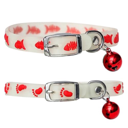 Fluoreszierendes Haustierhalsband aus Silikon: verstellbarer, niedlicher, leuchtender, dekorativer Hunde-Halsband, 2 Stück von Generisch