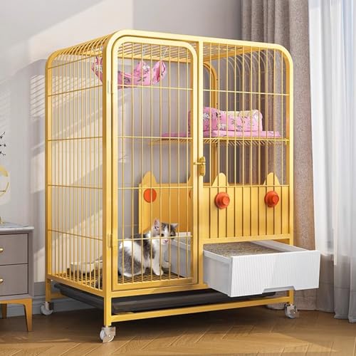 Freilaufgehege auf Rädern mit herausziehbarer Wanne - idealer Lebensraum für Katzen, Frettchen, Chinchillas, Kaninchen - Indoor/Outdoor für 1-2 Kleintiere von Generisch