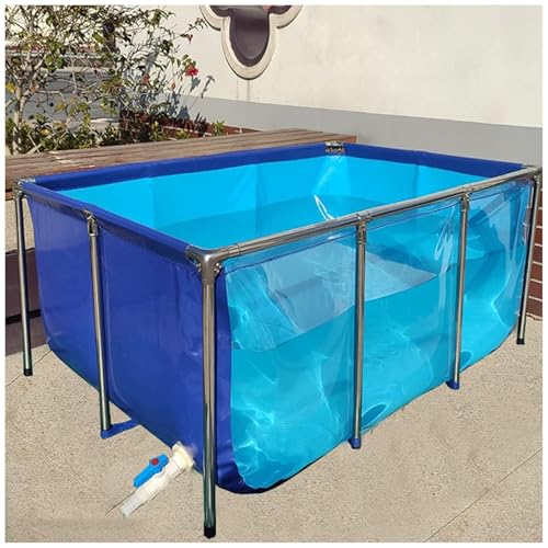 Freistehendes Aquarium für den Innenbereich, mit flexiblen PVC-Canvas-Teichfolien und Stahlrahmen, perfekt für Koi- und Goldfischzucht, mit klarem Sichtfeld von Generisch