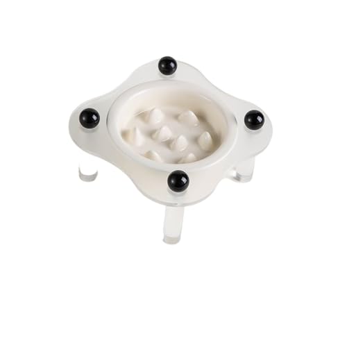 Fressgeschwindigkeit, langsames Fressen, Katzennapf, Acryl, Anti-Erbrechen, Welpenpuzzle-Futterstation, extra breit, rutschfest (Beige) von Generisch