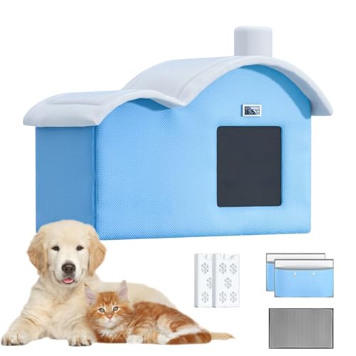 Frisches Katzenhaus für Hunde, isoliert, faltbar, tragbar, mit saugfähigen Beuteln und Kühlplatten, für Innen- und Außenbereich Frisches Katzenhaus für Hunde, isoliert, faltbar, tragbar, mit saugfähigen Beuteln und Kühlplatten, für Innen- und Außenbereich von Generisch