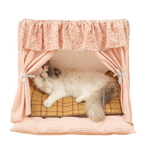 Für Katzen | Welpenhaus | Abnehmbares Kühlkissen, Gemütliches Haus für Wohnung, Zubehör für Welpen, Kätzchen und Kleintiere Für Katzen | Welpenhaus | Abnehmbares Kühlkissen, Gemütliches Haus für Wohnung, Zubehör für Welpen, Kätzchen und Kleintiere von Generisch