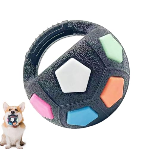 Fußball-Kauspielzeug für Hunde, stabiles Gummi, quietschendes Spielzeug, Zahnreinigung, strukturiertes Design, fördert Unterhaltung, sicheres Material, einfach zu bedienen, 18 cm, für Zuhause Fußball-Kauspielzeug für Hunde, stabiles Gummi, quietschendes Spielzeug, Zahnreinigung, strukturiertes Design, fördert Unterhaltung, sicheres Material, einfach zu bedienen, 18 cm, für Zuhause von Generisch