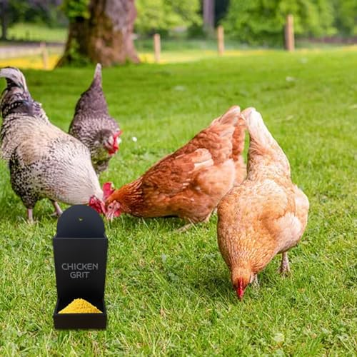 Futterautomat Hühner, Hühnerfutter Spender, 17,6 cm x 9 cm, Automatischer Futterspender für Geflügel, Weiß und Schwarz (C) von Generisch