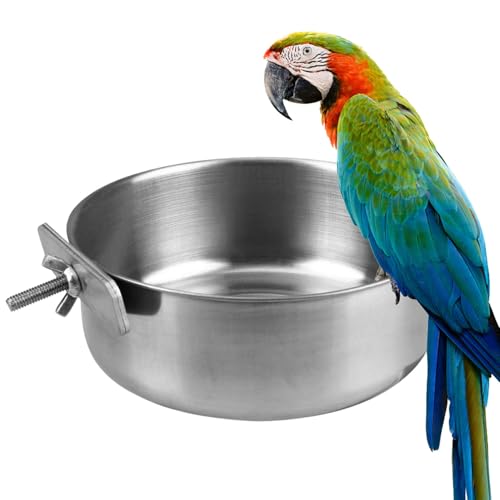 -Futterbecher – Edelstahl Vogelkäfig Wassernapf mit Klemme | Biirrd Futternapf | Paarrot Futter Boowl Klemmhalter | Vogelkäfig Wassernapf für tägliche Fütterung und Hydratation -Futterbecher – Edelstahl Vogelkäfig Wassernapf mit Klemme | Biirrd Futternapf | Paarrot Futter Boowl Klemmhalter | Vogelkäfig Wassernapf für tägliche Fütterung und Hydratation von Generisch
