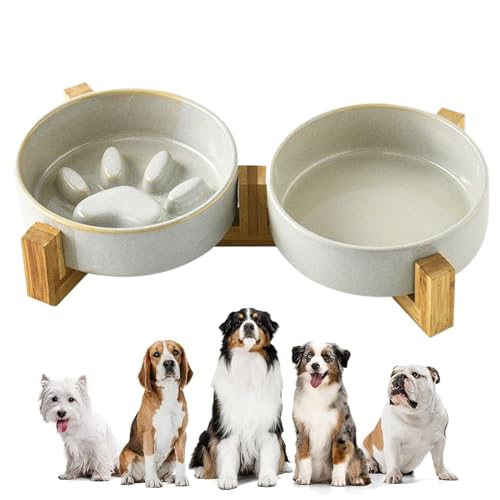 Futternapf für Hunde, langsames Fressnapf – niedliche -Keramik-Hundefutter- und Wassernapf-Set – Haustiergeschirr für Hof, Stehen, Innenbereich, Haus, Outdoor, Garten, Camping, Wasser Futternapf für Hunde, langsames Fressnapf – niedliche -Keramik-Hundefutter- und Wassernapf-Set – Haustiergeschirr für Hof, Stehen, Innenbereich, Haus, Outdoor, Garten, Camping, Wasser von Generisch