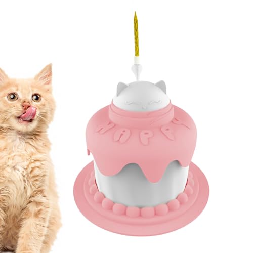Futternapf für Hunde | Kuchenform Design Haustiere Futternäpfe | Multifunktionale Welpenfutterschalen | Hundesnack Schalen | Haustier Wassernapf für Katzen, Kätzchen und Hunde (Rosa) von Ewbob