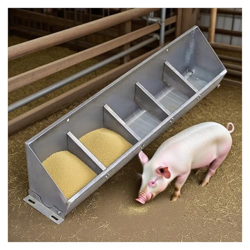Futtertrog aus Stahl mit Trenngittern, langlebiges Boden- oder Hängedesign für effiziente Tierfütterung in Bauernhöfen und Ställen Futtertrog aus Stahl mit Trenngittern, langlebiges Boden- oder Hängedesign für effiziente Tierfütterung in Bauernhöfen und Ställen von Generisch