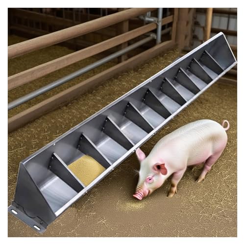 Futtertrog aus Stahl mit Trenngittern, langlebiges Boden- oder Hängedesign für effiziente Tierfütterung in Bauernhöfen und Ställen Futtertrog aus Stahl mit Trenngittern, langlebiges Boden- oder Hängedesign für effiziente Tierfütterung in Bauernhöfen und Ställen von Generisch