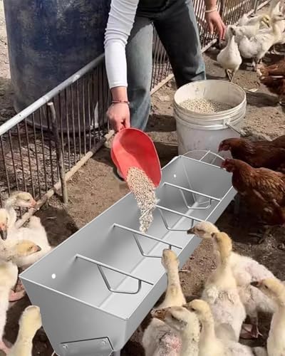 Futtertrog für Hühner, Entenschwein, langlebig, freistehend, für Geflügel, abfallsicheres Design für effiziente Fütterung von Generisch