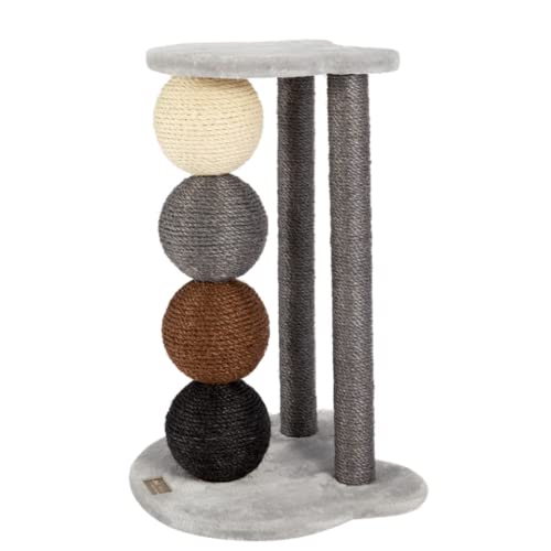 Gary Cat Tower - Indoor Katzenbaum mit Sisalball & Kratzstämmen, Perfekt für Spielen & Komfort, Schützt Möbel, Ideal für Aktive Katzen von Generisch