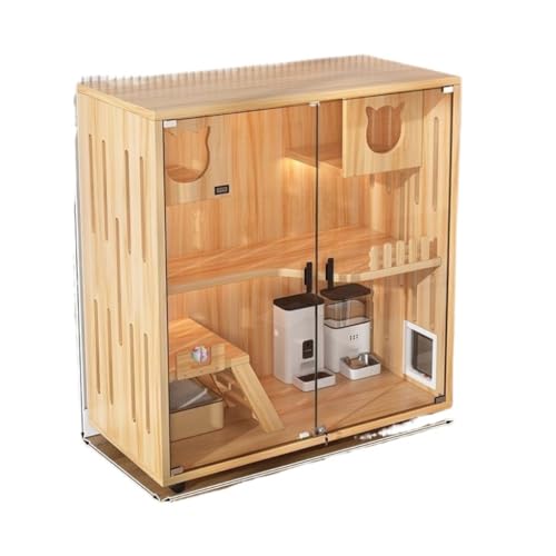 Gemütliches Katzenhaus aus Massivholz – Doppelschichtiger Haustierunterstand für Katzen, bietet Komfort und Privatsphäre, stilvolle Katzenmöbel für glückliche Katzen Gemütliches Katzenhaus aus Massivholz – Doppelschichtiger Haustierunterstand für Katzen, bietet Komfort und Privatsphäre, stilvolle Katzenmöbel für glückliche Katzen von Generisch