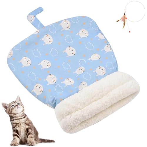 Gemütliches Katzennest, Winterschlafsack für Hauskatzen, süßes, kuscheliges Katzenbett, Katzenhöhle, Tunnel, 360°-Wickelsack (C, S: 35 cm x 45 cm) von Generisch