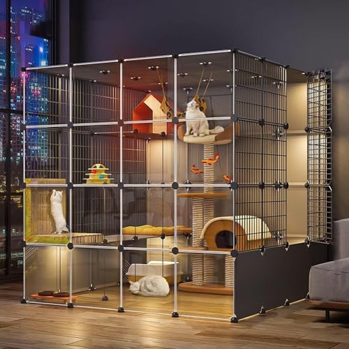 Generic, Katzen-Laufstall für Hauskatzen, transparentes PVC-Design, Haustierkäfige für Kleintiere, großer Übungsplatz, ideal für 1–2 Katzen, Paket B-145 x 145 x 145 cm (Paket a, 145 x 145 x 145 cm) Generic, Katzen-Laufstall für Hauskatzen, transparentes PVC-Design, Haustierkäfige für Kleintiere, großer Übungsplatz, ideal für 1–2 Katzen, Paket B-145 x 145 x 145 cm (Paket a, 145 x 145 x 145 cm) von Generisch