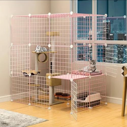 Generic Abnehmbarer 3/4-stöckiger großer Katzenkäfig – extra große Haustierbox und Laufstall für Katzen – Metalldraht-Gehäuse für sicheres Trainieren und Spielen (111 x 75 x 110 cm) von Generisch