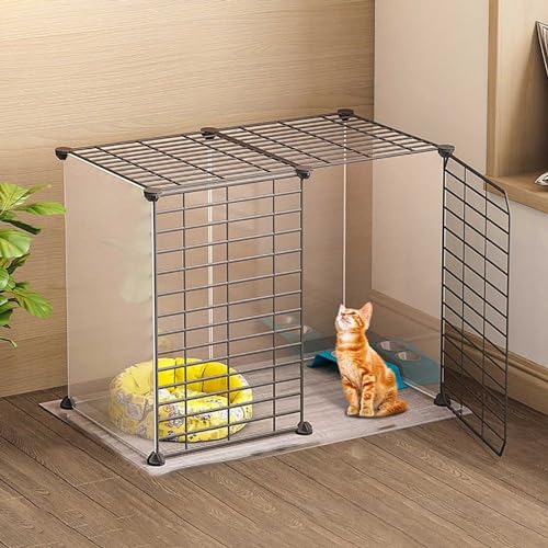 Generic Abnehmbarer Katzenkäfig für den Innenbereich, Laufstall für Kleintiere, Kätzchen und Welpen, Katzenhütte und Gehege aus Metall (75 x 39 x 47 cm) von Generisch
