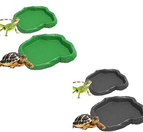 Generic Eidechse, Bartdrache, Frosch, Haustierschlange, Reptilien-Wasserschale, Bad, Pool, Felsen-Design, Kunststoff, Grün, 2-teiliges Set für Reptilien, Grün + Grau Generic Eidechse, Bartdrache, Frosch, Haustierschlange, Reptilien-Wasserschale, Bad, Pool, Felsen-Design, Kunststoff, Grün, 2-teiliges Set für Reptilien, Grün + Grau von Generisch