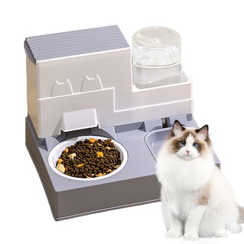 Generic Gravity Katzenfutterspender, automatisches Katzenfutter- und Wassernapf, 2-in-1, automatisches Haustier-Bewässerungsnapf-Set für Katzen, Hunde, Kaninchen von Generisch