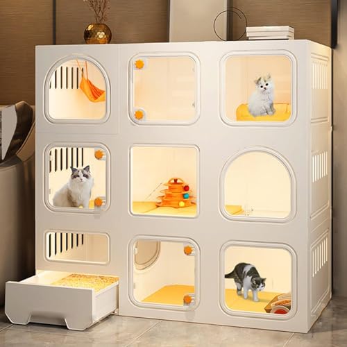 Generic Großer 2/3 Etagen Katzenkäfig mit Katzenklo - Indoor Laufstall für Kleintiere - Perfekt für 1-3 Katzen - Orange Türschloss Design Generic Großer 2/3 Etagen Katzenkäfig mit Katzenklo - Indoor Laufstall für Kleintiere - Perfekt für 1-3 Katzen - Orange Türschloss Design von Generisch