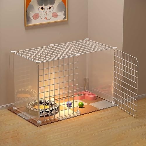 Generic Großer Indoor-Katzenlaufstall – abnehmbarer Metall-Katzenkäfige für Katzen und kleine Hunde – leicht zu reinigendes Katzengehege und Frettchenkäfig (75 x 39 x 47 cm) von Generisch