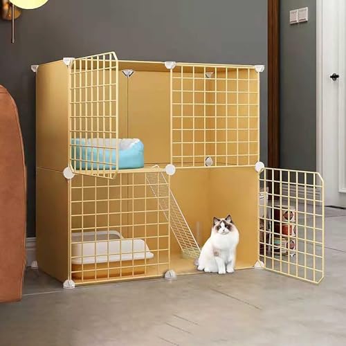 Generic Großer Katzenkäfig – Indoor-Katzenhaus und Laufstall – geräumiges Haustiergehege für Katzen, Kätzchen und Kleintiere (75 x 39 x 73 cm) von Generisch