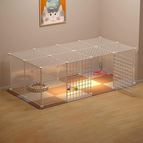 Generic Großer Katzenkäfig Laufstall – Indoor-Katzenhaus und Gehege für Katzen, Frettchen und kleine Hunde – abnehmbares Metalldesign, leicht zu reinigen, ideal für 1–3 Katzen (147 x 75 x 47 cm) von Generisch