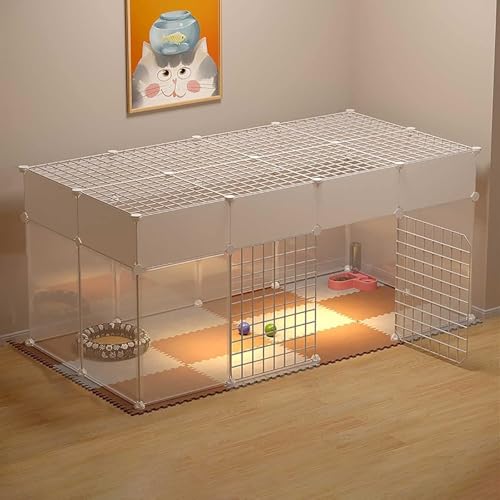 Generic Großer Katzenkäfig Laufstall – Indoor-Katzenhaus und Gehege für Katzen, Frettchen und kleine Hunde – abnehmbares Metalldesign, leicht zu reinigen, ideal für 1–3 Katzen (147 x 75 x 65 cm (B)) von Generisch