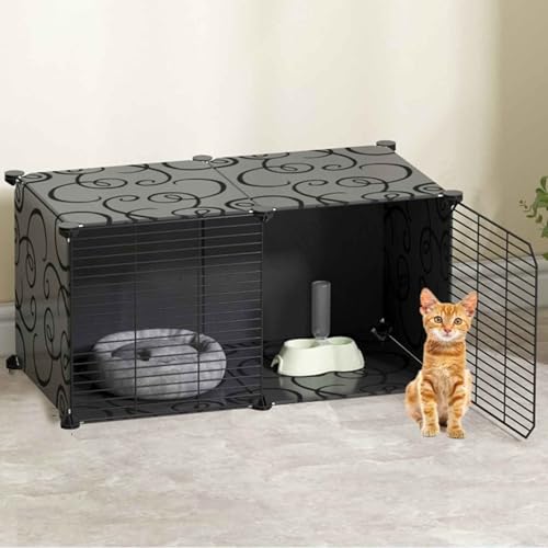 Generic Großer Katzenkäfig für den Innenbereich, abnehmbarer, extra großer Haustier-Laufstall für Katzen, Kaninchen, Meerschweinchen und Kleintiere (75 x 39 x 37 cm) von Generisch