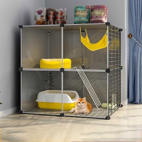 Generic Großer Katzenkäfig für den Innenbereich, abnehmbarer DIY-Katzenlaufstall für Kleintiere, idealer Übungsraum für Katzen und Welpen (72 x 37 x 72 cm-A) von Generisch