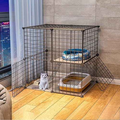Generic Großer Katzenkäfig für den Innenbereich – Geschlossener Katzenlaufstall für drinnen und draußen – ideal für 1–3 Katzen, Frettchen und kleine Haustiere Generic Großer Katzenkäfig für den Innenbereich – Geschlossener Katzenlaufstall für drinnen und draußen – ideal für 1–3 Katzen, Frettchen und kleine Haustiere von Generisch