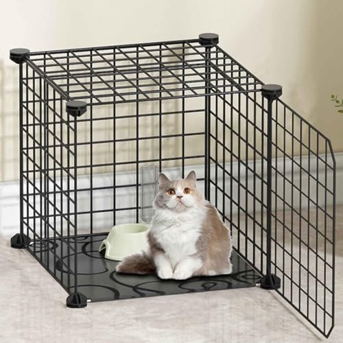 Generic Großer Katzenkäfig für den Innenbereich – abnehmbarer, extra großer Haustier-Laufstall für Katzen, Kaninchen, Meerschweinchen und Kleintiere (39 x 39 x 37 cm) von Generisch