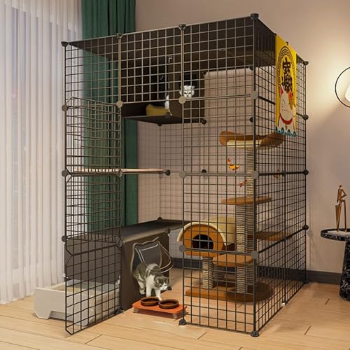Generic Großer Katzenlaufstall und Freigehege für kleine Haustiere – ideal für Katzen, Frettchen und Chinchillas – geräumiger Katzenkäfig für drinnen und draußen mit Katzenklo Bereich (B, 111 x 49 x Generic Großer Katzenlaufstall und Freigehege für kleine Haustiere – ideal für Katzen, Frettchen und Chinchillas – geräumiger Katzenkäfig für drinnen und draußen mit Katzenklo Bereich (B, 111 x 49 x von Generisch