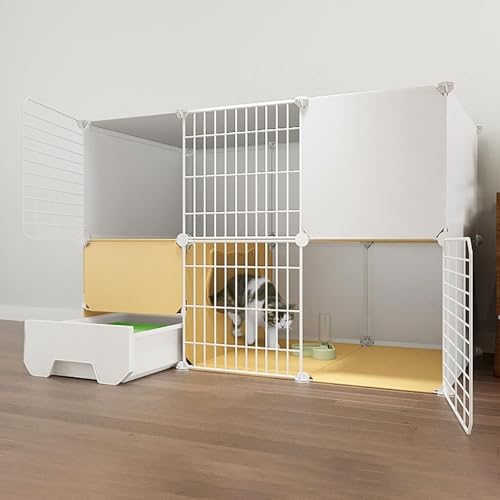 Generic Großer abnehmbarer Katzenkäfig für den Innenbereich mit Katzentoilette – 2/3-stöckiger Metall-Katzenlaufstall für 1–3 Katzen (weiß, 100 x 49 x 75 cm) von Generisch