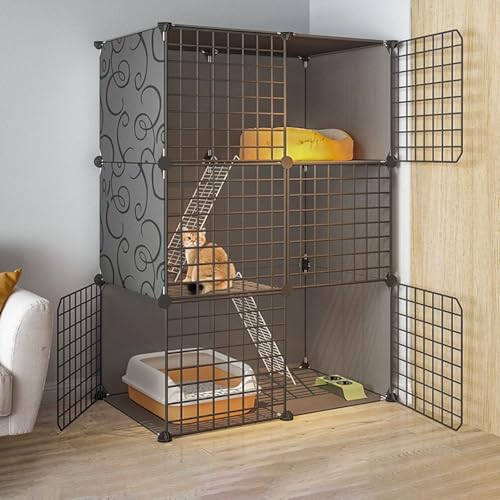 Generic Großer zusammenklappbarer Haustierkäfig für Kleintiere, Metall, Kleintierkäfig, Freiraum für den Innenbalkon (75 x 39 x 109 cm) von Generisch