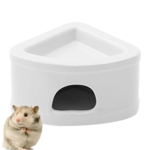Generic Hamsterversteck | Halbgeschlossene Hamsterhöhle für kleine Haustiere, Habitat Bett Futternapf, Käfigzubehör für Zwerghamster, Kleintiere von Generisch