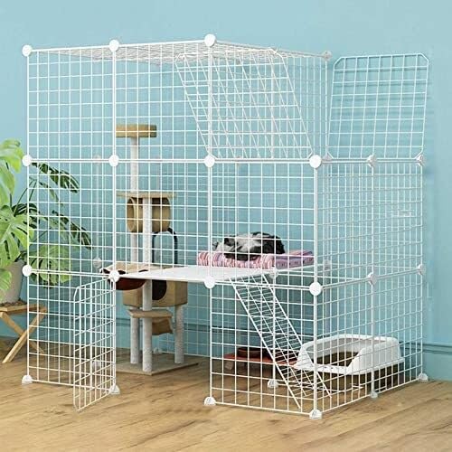 Generic Haustierkäfig, Haustierkäfig, Katzenkäfig, für drinnen und draußen, ideal für 1–4 Katzen, Metallzaungehege für Welpen, Kaninchen, Kätzchen (111 x 75 x 110 cm (A)) von Generisch