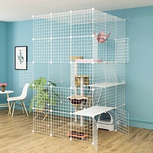 Generic Haustierkäfig, Haustierkäfig, Katzenkäfig, für drinnen und draußen, ideal für 1–4 Katzen, Metallzaungehege für Welpen, Kaninchen, Kätzchen (111 x 75 x 110 cm (B)) von Generisch