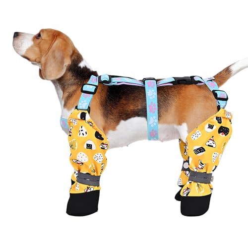 Generic Hosenträger für Hunde, schützende Pfotenschutzstiefel, verstellbare Pfotenschutzstiefel, Hundestiefel-Leggings mit Hilfsgurt für große und kleine Hunde von Generisch