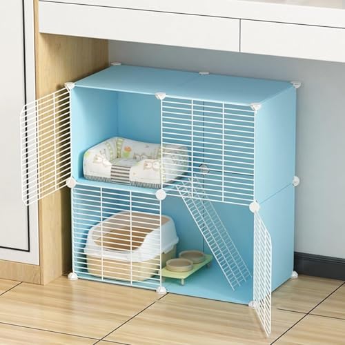 Generic Kätzchenkäfig für Indoor-Katzen, 1,5 cm verschlüsseltes Gitterspalt-Kätzchengehege, Katzenkäfig, Frettchenkäfig, Innenbereich, Haustierheim für 1–2 Katzen und Kleintiere (Farbe: Weiß, Größe Generic Kätzchenkäfig für Indoor-Katzen, 1,5 cm verschlüsseltes Gitterspalt-Kätzchengehege, Katzenkäfig, Frettchenkäfig, Innenbereich, Haustierheim für 1–2 Katzen und Kleintiere (Farbe: Weiß, Größe von Generisch