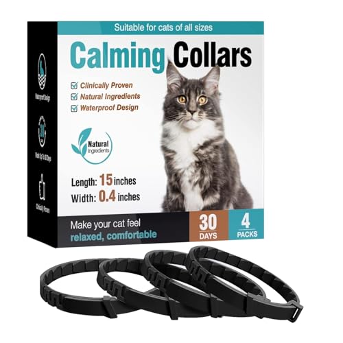 Generic Katzen-Pheromon-Halsband – Beruhigendes Pheromon-Halsband für Katzen, langanhaltende Entspannung, verstellbares Katzen-Pheromon-Halsband für kleine, mittelgroße und große Katzen von Generisch