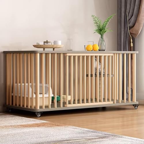 Generic Katzengehege aus Holz, großer Haustierkäfig mit 2 Türen, Rollen und Sisal-Springbrett für 1–2 Katzen, einfache Montage, Holzfarbe + Grau, Größe L, 1 Schicht Generic Katzengehege aus Holz, großer Haustierkäfig mit 2 Türen, Rollen und Sisal-Springbrett für 1–2 Katzen, einfache Montage, Holzfarbe + Grau, Größe L, 1 Schicht von Generisch