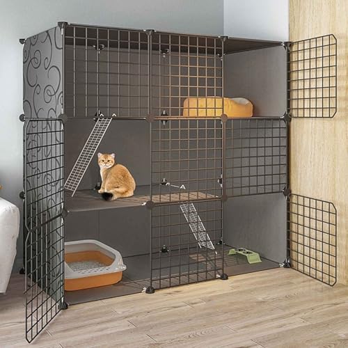 Generic Katzenkäfig, groß, für drinnen und draußen, Metall, Kleintierkäfig, mehrschichtig, super großer Platz, einfach zu montierender Katzenstreu, 14 Größen, Weiß/Schwarz, C-39 x 39 x 47 cm (B,111 x Generic Katzenkäfig, groß, für drinnen und draußen, Metall, Kleintierkäfig, mehrschichtig, super großer Platz, einfach zu montierender Katzenstreu, 14 Größen, Weiß/Schwarz, C-39 x 39 x 47 cm (B,111 x von Generisch