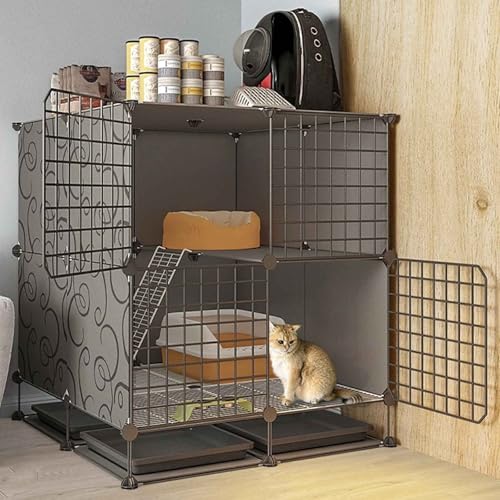 Generic Katzenkäfig, groß, für drinnen und draußen, Metall, Kleintierkäfig, mehrschichtig, super großer Platz, einfach zu montierender Katzenstreu, 14 Größen, Weiß/Schwarz, C-39 x 39 x 47 cm (B, 75 x Generic Katzenkäfig, groß, für drinnen und draußen, Metall, Kleintierkäfig, mehrschichtig, super großer Platz, einfach zu montierender Katzenstreu, 14 Größen, Weiß/Schwarz, C-39 x 39 x 47 cm (B, 75 x von Generisch