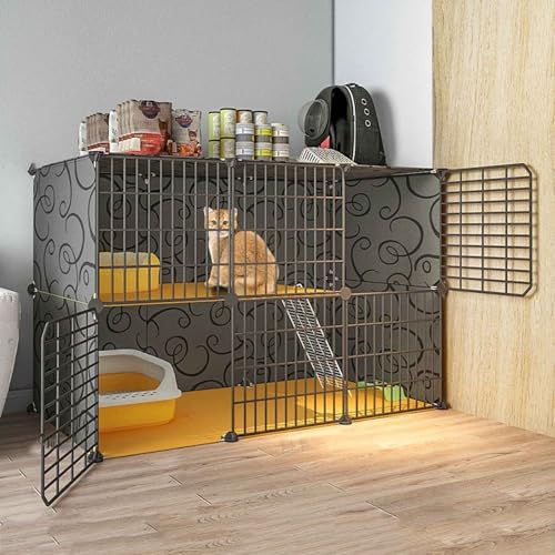 Generic Katzenkäfig, groß, für drinnen und draußen, Metall, Kleintierkäfig, mehrschichtig, super großer Platz, einfach zu montierender Katzenstreu, 14 Größen, Weiß/Schwarz, C-39 x 39 x 47 cm (A,111 x Generic Katzenkäfig, groß, für drinnen und draußen, Metall, Kleintierkäfig, mehrschichtig, super großer Platz, einfach zu montierender Katzenstreu, 14 Größen, Weiß/Schwarz, C-39 x 39 x 47 cm (A,111 x von Generisch