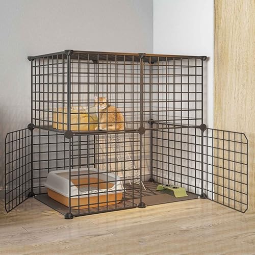 Generic Katzenkäfig, groß, für drinnen und draußen, Metall, Kleintierkäfig, mehrschichtig, super großer Platz, einfach zu montierender Katzenstreu, 14 Größen, Weiß/Schwarz, C-39 x 39 x 47 cm (B, 75 x Generic Katzenkäfig, groß, für drinnen und draußen, Metall, Kleintierkäfig, mehrschichtig, super großer Platz, einfach zu montierender Katzenstreu, 14 Größen, Weiß/Schwarz, C-39 x 39 x 47 cm (B, 75 x von Generisch