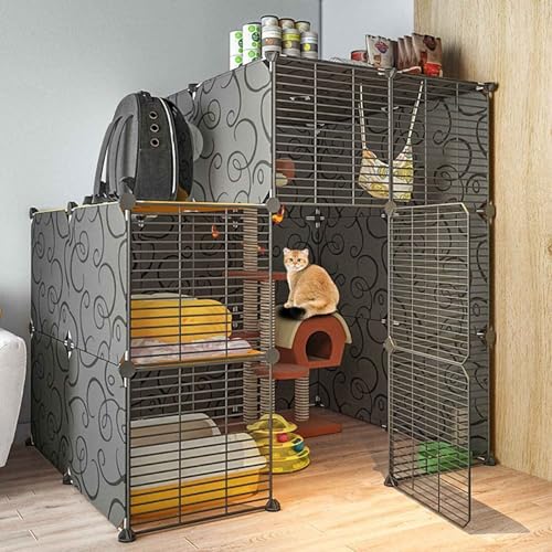 Generic Katzenkäfig, groß, für drinnen und draußen, Metall, Kleintierkäfig, mehrschichtig, super großer Platz, einfach zu montierender Katzenstreu, 14 Größen, Weiß/Schwarz, C-39 x 39 x 47 cm (D,111 x Generic Katzenkäfig, groß, für drinnen und draußen, Metall, Kleintierkäfig, mehrschichtig, super großer Platz, einfach zu montierender Katzenstreu, 14 Größen, Weiß/Schwarz, C-39 x 39 x 47 cm (D,111 x von Generisch