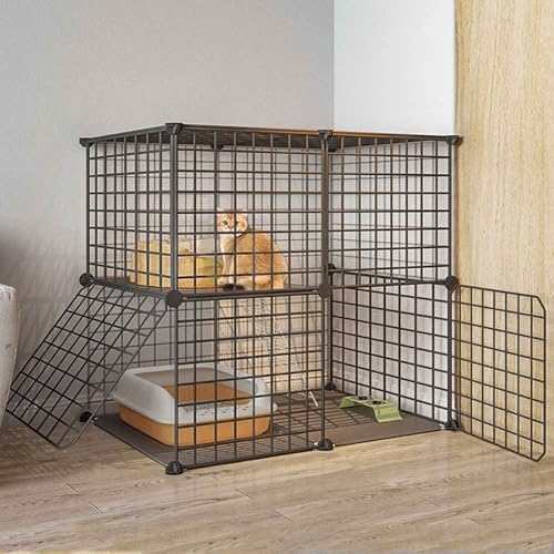 Generic Katzenkäfig, groß, für drinnen und draußen, Metall, Kleintierkäfig, mehrschichtig, super großer Platz, einfach zu montierender Katzenstreu, 14 Größen, Weiß/Schwarz, C-39 x 39 x 47 cm (A,75 x Generic Katzenkäfig, groß, für drinnen und draußen, Metall, Kleintierkäfig, mehrschichtig, super großer Platz, einfach zu montierender Katzenstreu, 14 Größen, Weiß/Schwarz, C-39 x 39 x 47 cm (A,75 x von Generisch