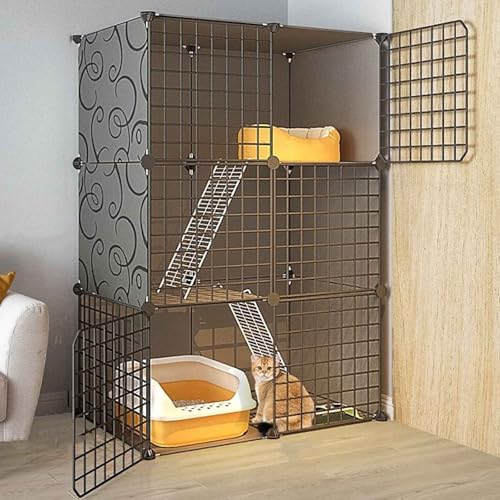 Generic Katzenkäfig, groß, für drinnen und draußen, Metall, Kleintierkäfig, mehrschichtig, super großer Platz, einfach zu montierender Katzenstreu, 14 Größen, Weiß/Schwarz, C-39 x 39 x 47 cm (B, 75 x Generic Katzenkäfig, groß, für drinnen und draußen, Metall, Kleintierkäfig, mehrschichtig, super großer Platz, einfach zu montierender Katzenstreu, 14 Größen, Weiß/Schwarz, C-39 x 39 x 47 cm (B, 75 x von Generisch