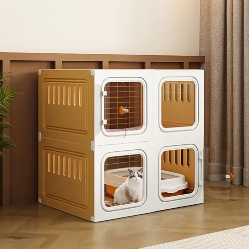 Generic Katzenkäfig für den Innenbereich, halbgeschlossenes, abnehmbares Katzengehege für 2–3 Katzen, großer Übungsraum für drinnen und draußen (ohne Katzenklo, 70 x 45 x 70 cm) von Generisch